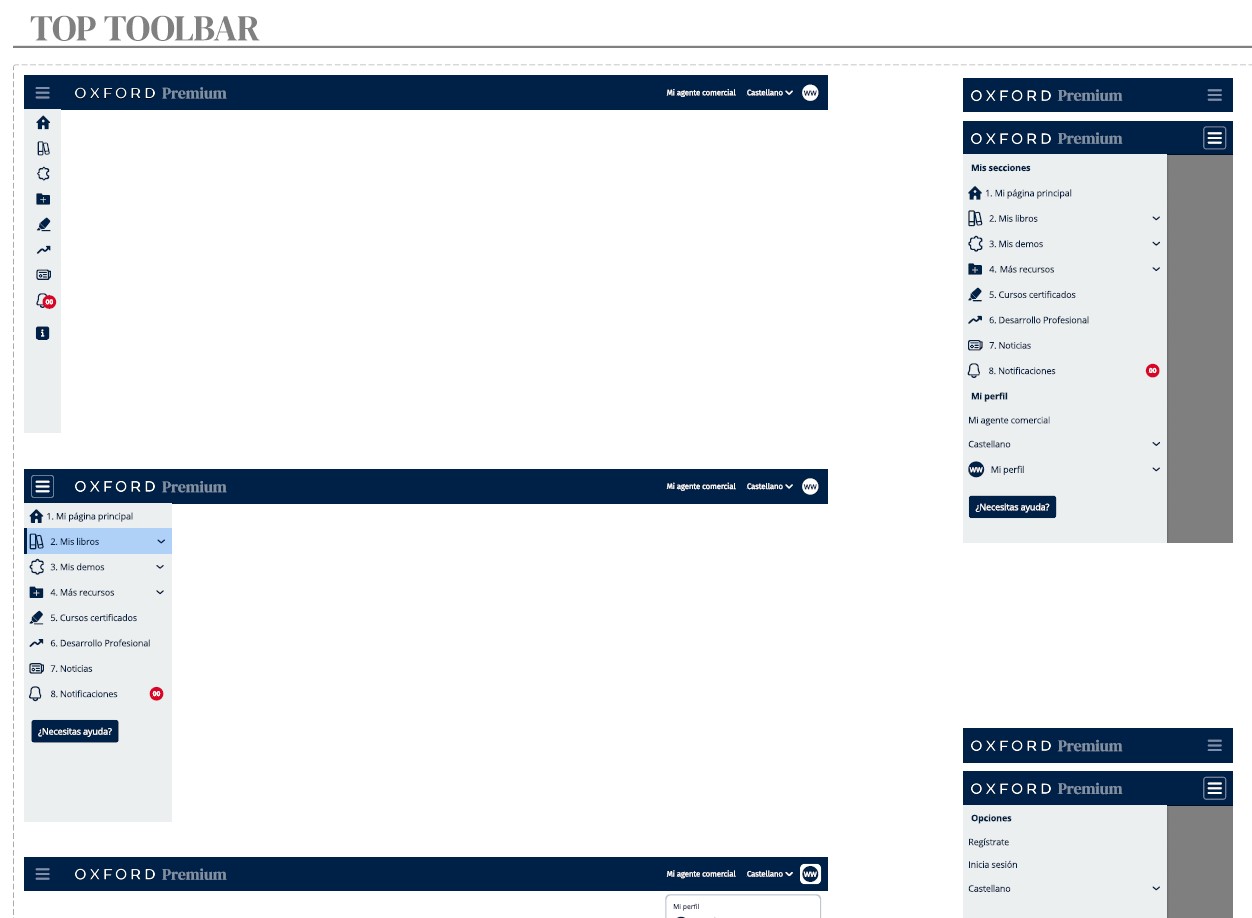 Toolbar component specifications